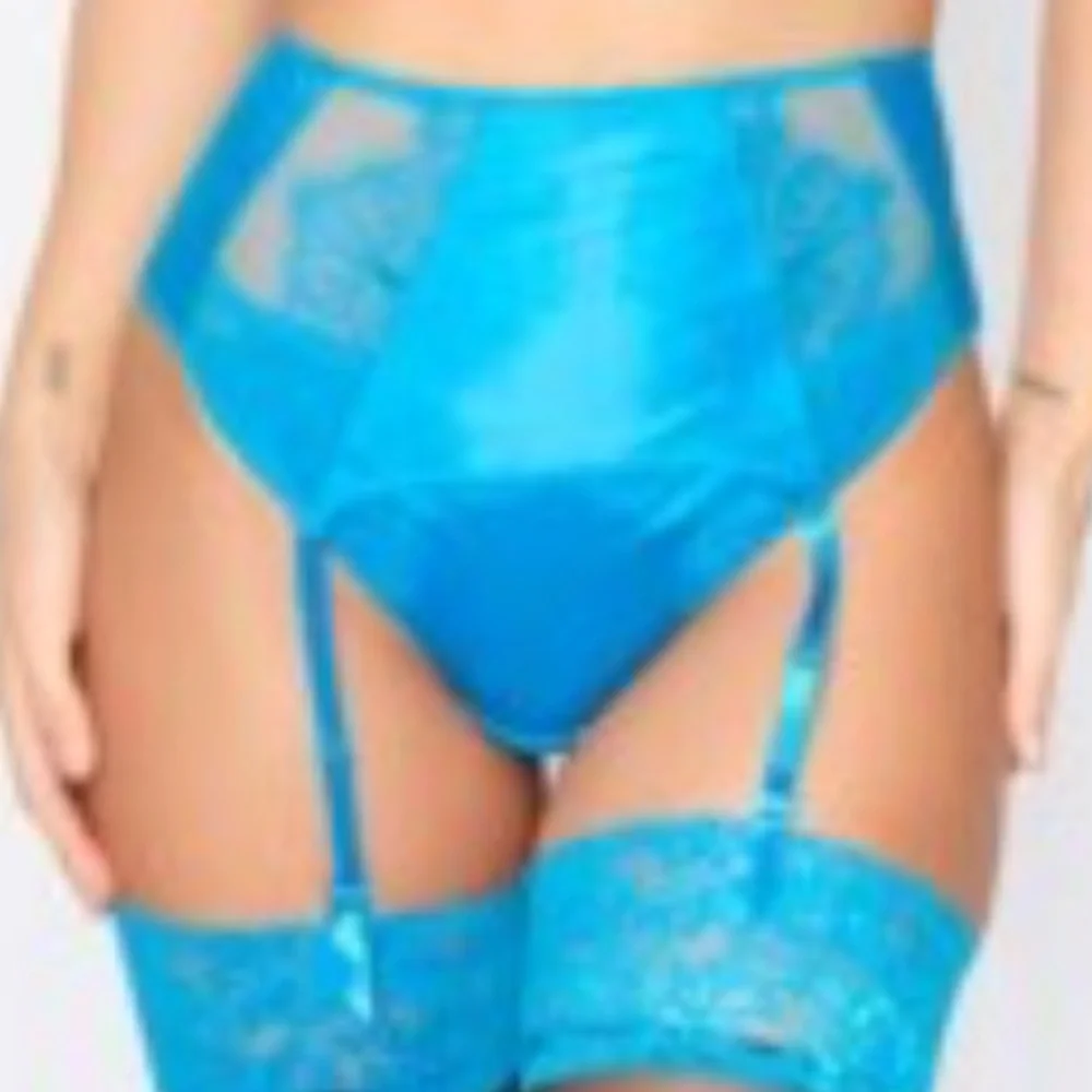 Ann Summers The Siren Waspie Garter Belt XS blue